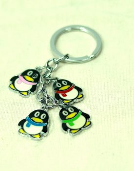 Metal Penguin Keyring