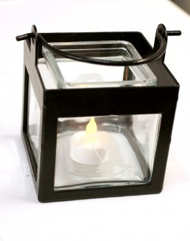 Metal Adelie Penguin - Cube Lantern