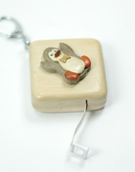 Wooden Penguin Tape Measure Keyring