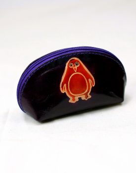 Leather Penguin Purse - Purple