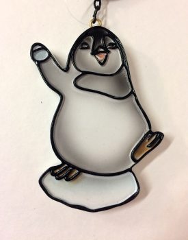 Hanging Crystal Snowballing Penguin