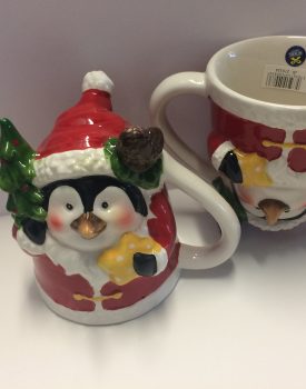 Upside Down Penguin Tree Mug