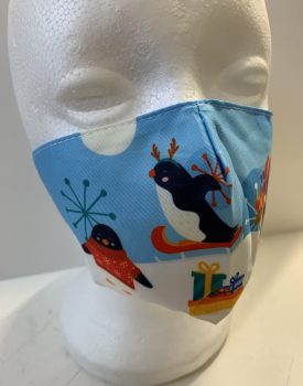 Christmas Penguins Reusable Face Covering - Small
