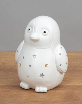 Bambino White Resin Money Box - Penguin