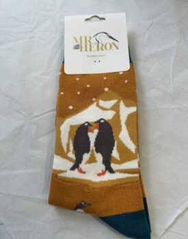 Men's Penguins on Ice Socks - Mustard