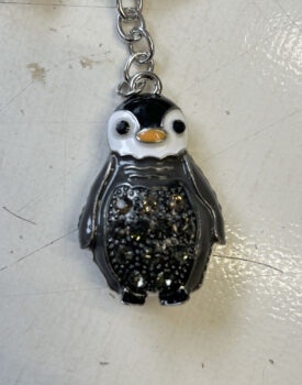 Large Glitter Baby Penguin Keyring